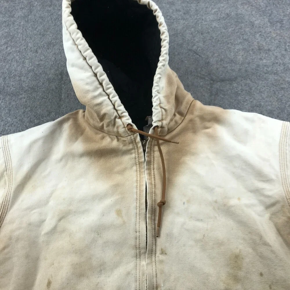 Vintage Carhartt Jacket Mens XL J140 BRN Canvas Worn Distresed Faded Thrashed